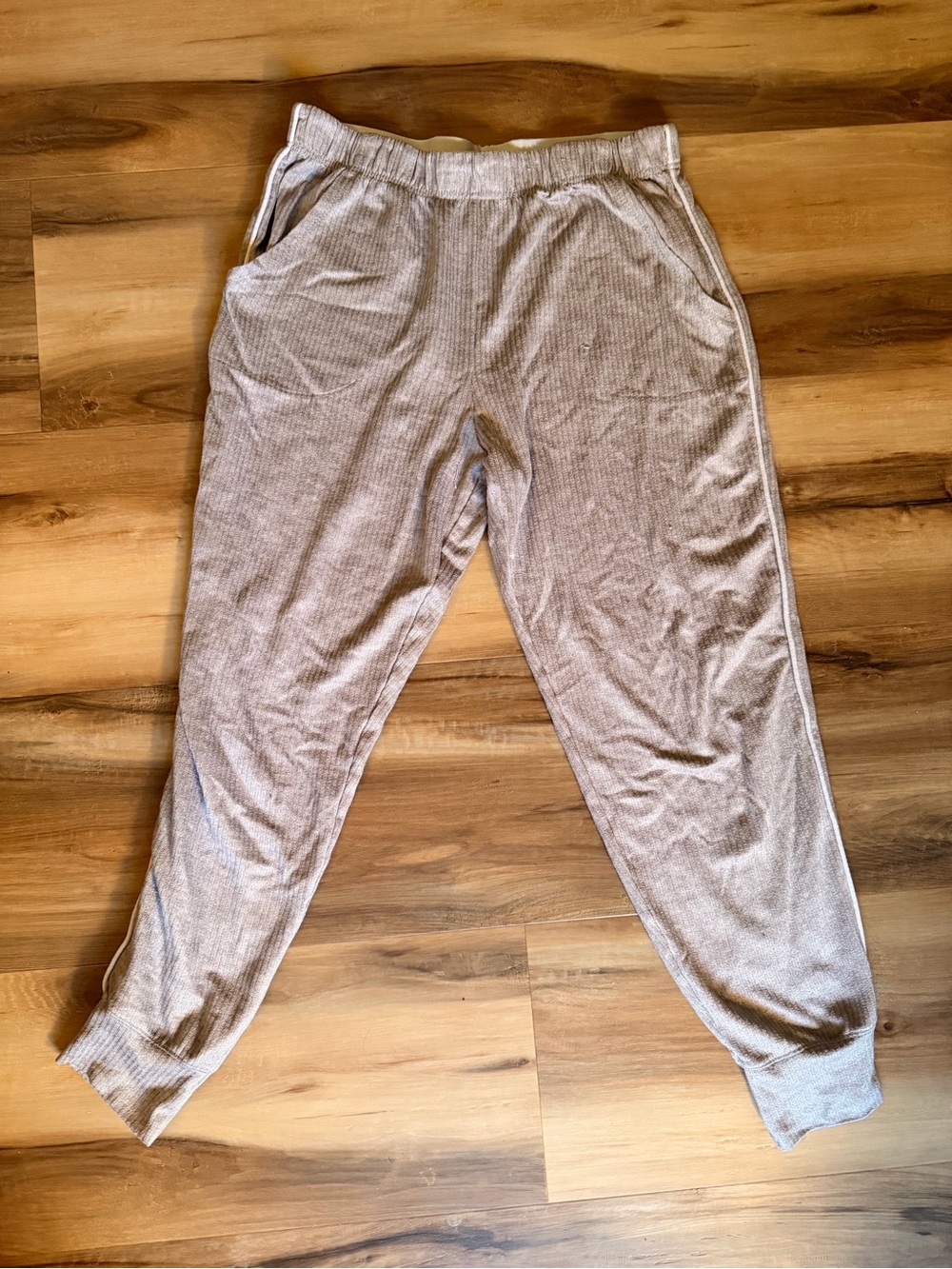 Jockey Light Heather Gray Ribbed Jogger Pants